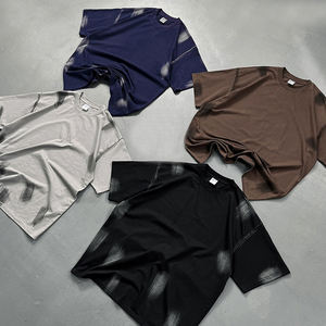 <b>Men's</b> Vintage Washed Short Sleeve T-<b>Shirt</b> Crew Neck Street Style Summer Tee - Product Image 5
