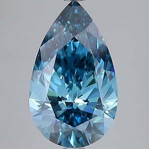 Diamant de laboratoire de 3,71 carats, taille poire, bleu vif fantaisie, VVS2, certifié IGI, diamant CVD en vrac pour la fabrication de bijoux - Product Image 1