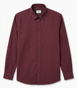 Camisa Casual de Manga Larga para Hombre Enovate, Cuello Clásico, Color Sólido, Transpirable, Tejido de Algodón, Logotipo en el Cuello Trasero, ODM - Product Image 1