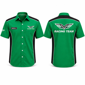 Camisa de Equipo de Carreras Personalizada, Uniforme de Mecánico, Ropa de Trabajo con Botones, Camisa de Manga Corta para Eventos de Carreras - Product Image 6