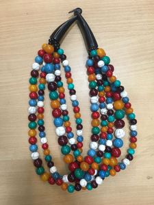 Handmade Resin Beads Necklace Irregular Shape Multicolour Natural Look Fashion Jewellery from India by Arif Handicrafts. - Product Image 2