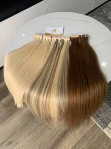 100% cuticule du donneur italien aligné dentelle vague Extensions de cheveux trame unique Double extrémités dessinées couleur claire ruban adhésif couleur des cheveux - Product Image 6