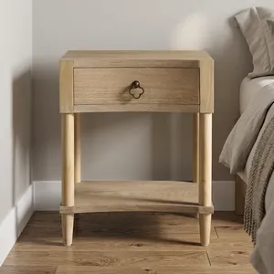 Solid Wood Handcrafted 1 Drawer <b>Bedside</b> <b>Table</b> <b>Compact</b> Bedroom Nightstand Storage Side <b>Table</b> Farmhouse Home Hotel Furniture - Product Image 6