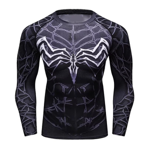 Camiseta Deportiva de Compresión Unisex de Secado Rápido con Estampado por Sublimación, Camiseta Deportiva de Manga Larga para Correr, Transpirable - Product Image 1