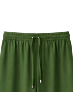 Pantalones Deportivos Anchos Color Verde Oliva para Mujer, Cintura Elástica con Cordón, Pantalones Casuales Holgados, Fabricante OEM, Suministro al por Mayor - Product Image 4