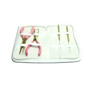 Haigh Quality Hair Extension Pliers <b>Tools</b> Kit Professional Installation Remover <b>Set</b> <b>Pink</b> Handle - Product Image 2