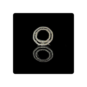 Ensemble collier et boucles d'oreilles en or 14KT au design unique avec des diamants de laboratoire du fabricant indien - Product Image 5