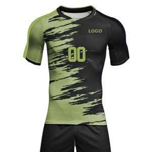Custom Quick Dry Vertical Pinstripe <b>Raglan</b> Sleeve V-Neck 100% Polyester Football Soccer Uniform for Men Team Wear For Men's - Product Image 4