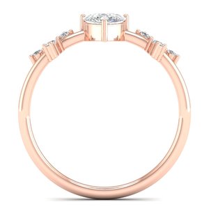 REYES - Anillo de Compromiso de Plata de Ley 925 con Corte de Pera y Moissanita de 0.84 Quilates para Mujer, Chapado en Oro Rosa de 14K y Rodio - Product Image 4