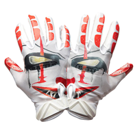 Guantes de Fútbol Americano 7v7 de Neopreno y Silicona, Diseño Joker Clown, Dedos Completos, Alta Calidad, Personalizables, Antideslizantes, con Gancho y Bucle