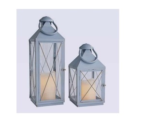 New Stylish Stainless Steel Portable Durable Metal &Glass <b>Candle</b> <b>Square</b> Shape Lantern in Gray Finish Lantern for Home - Product Image 4
