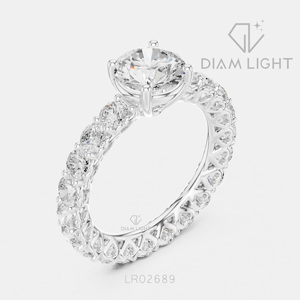 Bague de mariage en or blanc 14 carats avec diamant de laboratoire de 1,62 carat, taille ronde, certifiée IGI, bijoux fins, cadeau pour fiançailles, mariage, anniversaire - Product Image 2