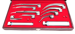 Ensemble de laryngoscopes à fibres optiques certifiés CE ISO Macintosh & Miller, 5 lames droites et 4 lames courbées, vente en gros - Product Image 4