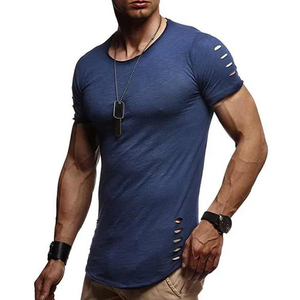 Nouveaux T-shirts Homme Personnalisés en Gros Effet Vieilli Vêtements Décontractés d'Extérieur 100% Coton Haute Qualité Respirant Écologique Service OEM - Product Image 3