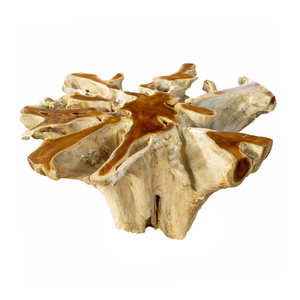 Natural Teak <b>Root</b> <b>Coffee</b> <b>Table</b> Round Glass Top <b>Root</b> Wood Center <b>Table</b> Rustic Teak Stump Tea <b>Table</b> Living Room Furniture - Product Image 3