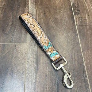 Vente chaude 2025 conception florale usiné à la main en cuir véritable chiens plomb personnalisé trafic plomb accessoires pour animaux de compagnie pour l'utilisation d'entraînement - Product Image 3