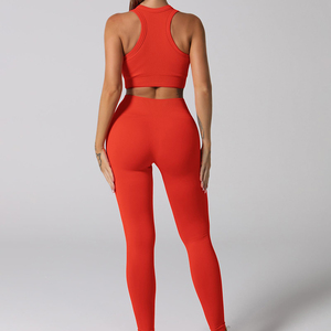 Conjunto de Yoga Premium de 3 Piezas para Mujer, Material de Spandex/Nylon, Transpirable, Elástico en 4 Direcciones, Secado Rápido, Ligero, Cintura Alta - Product Image 3