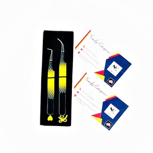 Pinzas Profesionales para Pestañas Somofy Enterprises, Diseño Inferior de Acero Inoxidable, Punta Suave de Precisión de 10 mm, Logotipo Personalizado, Caja Negra - Product Image 2