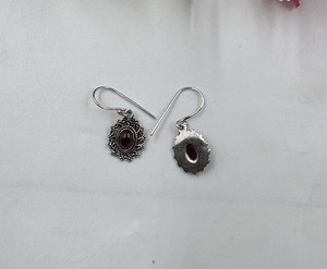 Trendy <b>Garnet</b> Oval Gemstone <b>Earring</b> 925 Sterling Silver Plated Designer Jewelry For Women Fashion Dangle Drop - Product Image 3
