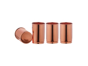 Vaso de Vidrio con Acabado Liso y Brillante en Cobre de 275 ml, Vajilla y Artículos de Servicio en Cobre, Ideal para Beber Agua, Regalo Perfecto - Product Image 6