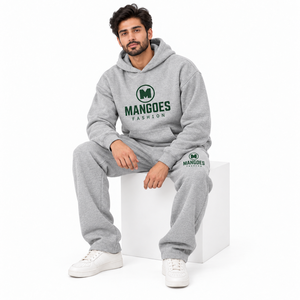 Ensemble de survêtement streetwear en molleton doux en mélange de coton, haut à capuche et bas de jogging, écologique, chaud, pour l'hiver, sportswear, détente, gym, décontracté - Product Image 1