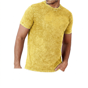 T-shirt homme délavé à l'acide de haute qualité, en coton 100% respirant, idéal pour l'été, style décontracté et tendance. - Product Image 1