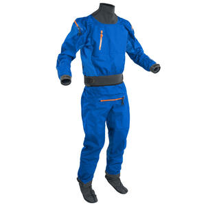 Men's Blue Waterproof Polyester <b>Work</b> Coverall with Orange Zipper and <b>Black</b> Trim for Industrial Use - Product Image 1