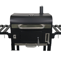 Barbecue XL au charbon de bois en acier thermolaqué avec chariot pour usage extérieur