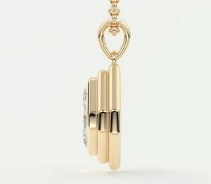 จี้เพชรทรงบาแกตต์แบบฝังขอบเพชร VVS มอยส์ซาไนต์ ดีไซน์ฮิปฮอปสองสีเงินทอง แรงบันดาลใจจาก Asscher Chunky Deco สำหรับงานปาร์ตี้ - Product Image 1