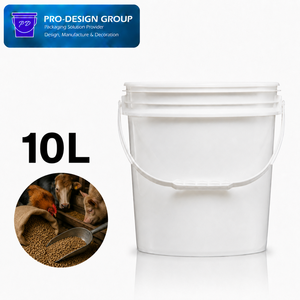 10L Plastic Feed <b>Bucket</b> <b>with</b> Flat <b>Lid</b> for Animal Feed Packaging - Product Image 1