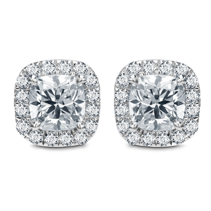 0.34 CT <b>Emerald</b> Round Pear Mixed Cut Halo Diamond <b>Stud</b> Dangle Earrings 18K Gold Luxury Modern Geometric Engagement Anniversary - Product Image 2