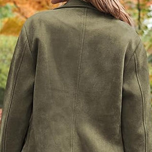 Dernières tendances en matière de vêtements pour femmes, veste en daim décontractée, veste en daim clair pour femmes - Product Image 5