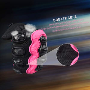 ถุงมือหนังแท้สไตล์วินเทจสำหรับขี่มอเตอร์ไซค์แบบเต็มนิ้ว ป้องกันด้วยยาง ถุงมือขี่มอเตอร์ไซค์แบบหน้าจอสัมผัส ถุงมือทนทาน - Product Image 3