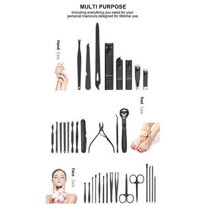 Ensemble de manucure et pédicure haut de gamme, de qualité supérieure, fabriqué sur mesure en acier inoxydable léger, avec emballage personnalisé - Product Image 1
