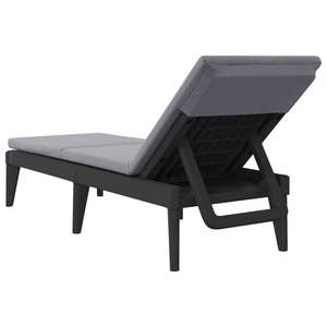 Chaise longue en polypropylène anthracite de taille standard pour la détente en plein air - Product Image 6