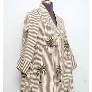 เดรสยาวทรงเอพิมพ์ลายดอกไม้สไตล์โบฮีเมียน แขนยาว ผ้าฝ้าย 100% สำหรับฤดูร้อน เป็นมิตรกับสิ่งแวดล้อม สไตล์ลำลองสำหรับผู้หญิง - Product Image 5