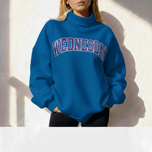 Sudadera de Forro Polar con Cuello Alto para Mujer, Hombros Caídos, Estilo Holgado, Ropa Cómoda para Invierno - Product Image 1