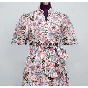 Vestido Midi Boho con Estampado de Leopardo 100% Algodón para Mujer, Ecológico, Lavable, Transpirable, Cuello en V, Largo - Product Image 4