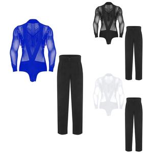 Tenues de danse latine Chacha pour hommes, combinaison et pantalon, costume pour spectacles de danse latine Chacha, compétitions de danse, fêtes - Product Image 1