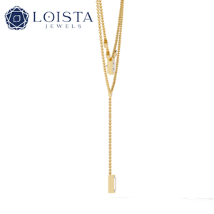 Collier pour femme LOISTA plaqué or 18 carats avec diamant taille princesse, style minimaliste, pour un usage quotidien - Product Image 2