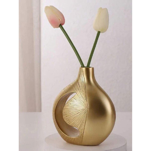 Vase en laiton portable fait main, finition dorée, forme personnalisée, vase à fleurs de table pour la décoration de la maison, des mariages et des salons - Product Image 5