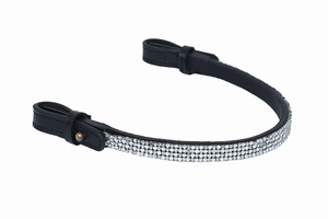 Diadema de Cuero Negro de Lujo con Cristales para Caballo, Hecha a Mano con Pedrería, Cómoda y Duradera, para Brida, Accesorios Ecuestres, Tamaño Personalizable - Product Image 6