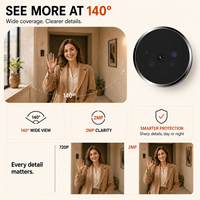Caméra de sonnette 5 pouces 1080P HD avec vision nocturne IR 940nm, visiophone avec batterie 10000mAh, 140° °   Caméra de visiophone grand angle Tuya