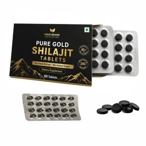 Tabletas de Shilajit del Himalaya de Marca Privada, 200 mg, Suplemento Mineral del Himalaya de Alta Potencia para Energía, Resistencia y Vigor - Product Image 1
