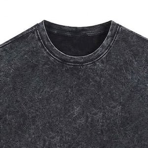 Camisetas Negras para Hombre con Logotipo Personalizado, las Más Vendidas, Estampadas, 100% Algodón, Lavado Ácido, Manga Corta, Estilo Vintage, Hombros Caídos - Product Image 5