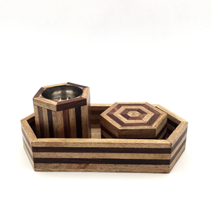 FAIZA CRAFT Eco-Friendly Wooden Arabic Style Sandalwood Incense Burner <b>Tray</b> Epoxy Resin Mubkhar Jar Censer Diffuser Incense - Product Image 6