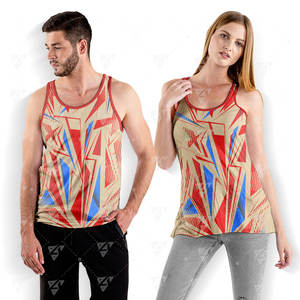 เสื้อกล้ามผู้ชายแบบไร้ตะเข็บสั่งทำขายส่ง โพลีเอสเตอร์/คอตตอน สวมใส่สบาย ระบายอากาศได้ดี เป็นมิตรกับสิ่งแวดล้อม แห้งเร็ว พร้อมลายพิมพ์ - Product Image 1