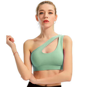 Soutien-gorge de sport sexy à épaule unique personnalisé OEM pour femme, léger et respirant en Spandex/Nylon, 8 couleurs disponibles, nouveau style - Product Image 2