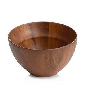 Handcrafted Wooden Serving Bowl For Kitchen Dining Table Natural Wood Salad Fruit Pasta Mixing Bowl <b>Rustic</b> Style - Product Image 2