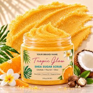 OEM Tropic Glow Shea Sugar <b>Body</b> <b>Scrub</b> Wholesale Organic <b>Body</b> Polish with Natural Sugar Shea Butter Nourishing Exfoliating <b>Scrub</b> - Product Image 1